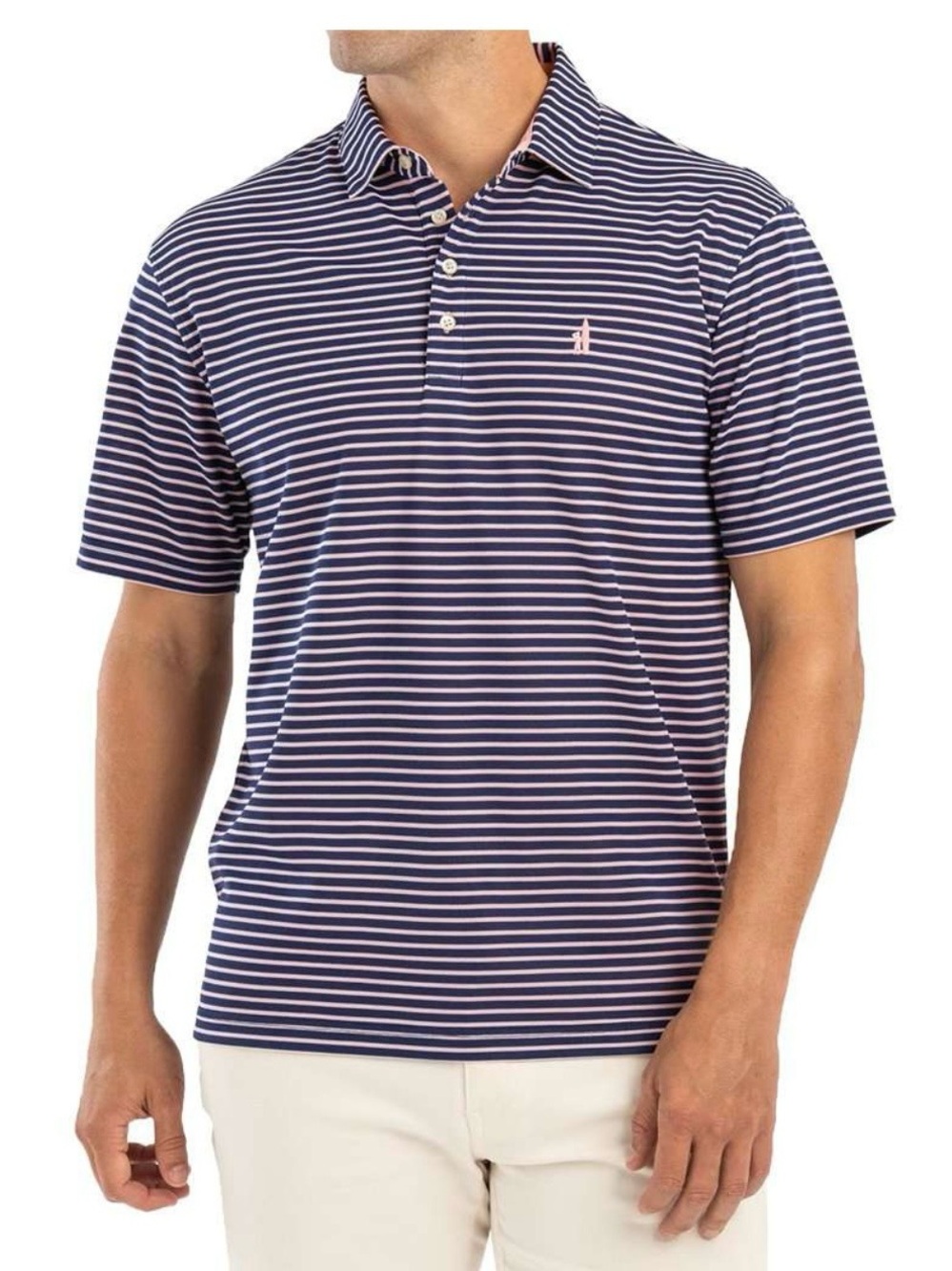 johnnie-O Linus Dual Striped Performance Pique Polo Men’s L